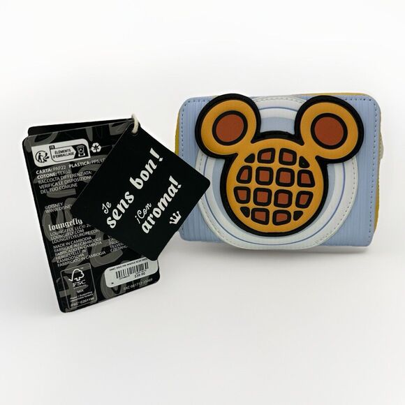 Loungefly Handbags - Loungefly Disney Mickey Mouse Waffle Scented Small Zip Wallet